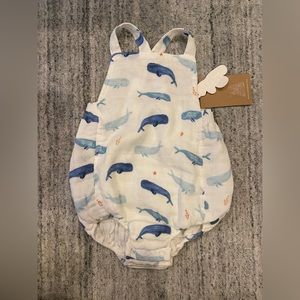 Angel Dear “Whale Hello There” Retro Sunsuit Size 6-12 NWT